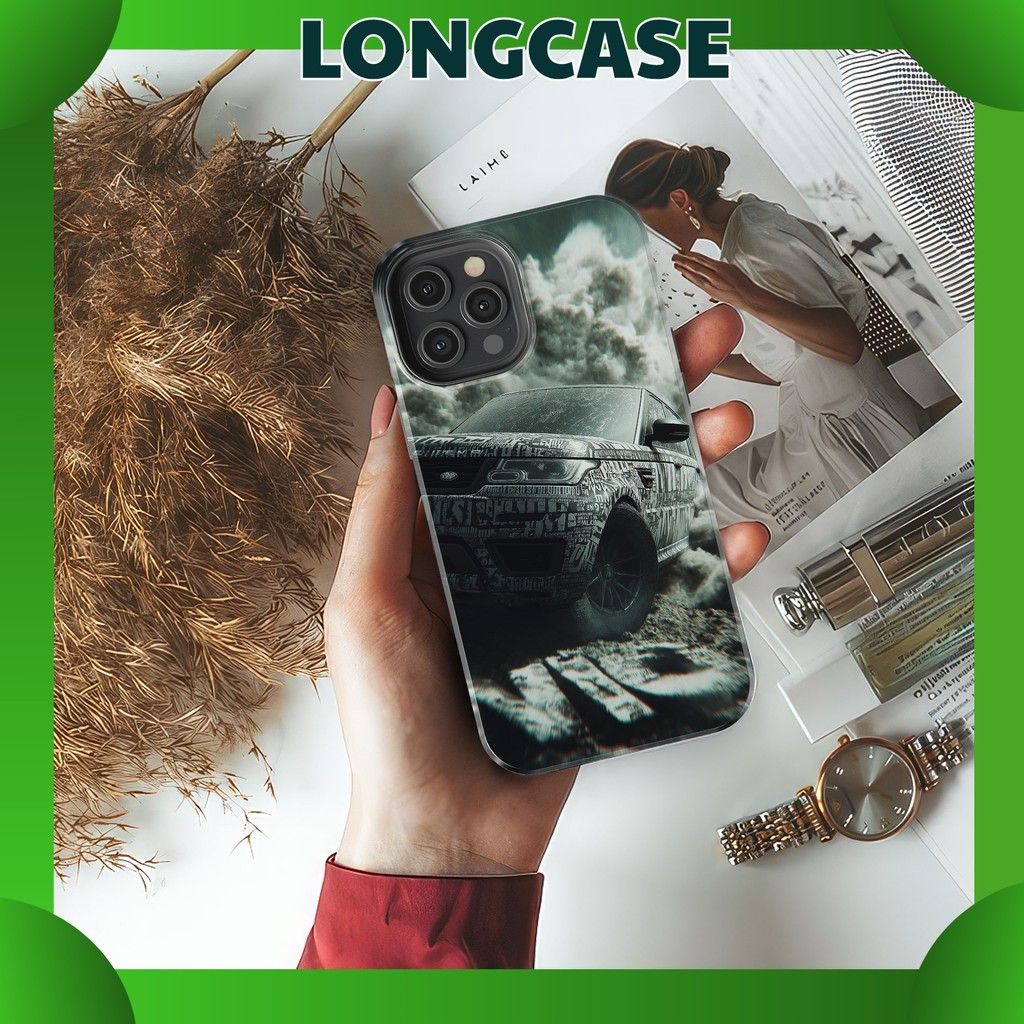 Ốp lưng Range Rover decal khói bụi nhựa cứng bóng cho iphone 11 đến iphone 17 chống sốc