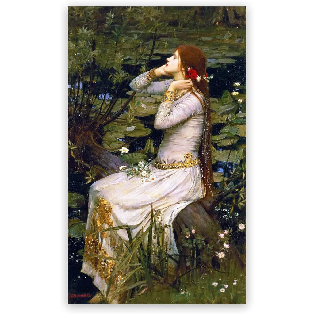 John William Waterhouse Canvas In Hình Ophelia Tranh Hoa huệ Nước Poster Nghệ Thuật Lãng Mạn In Thẩm