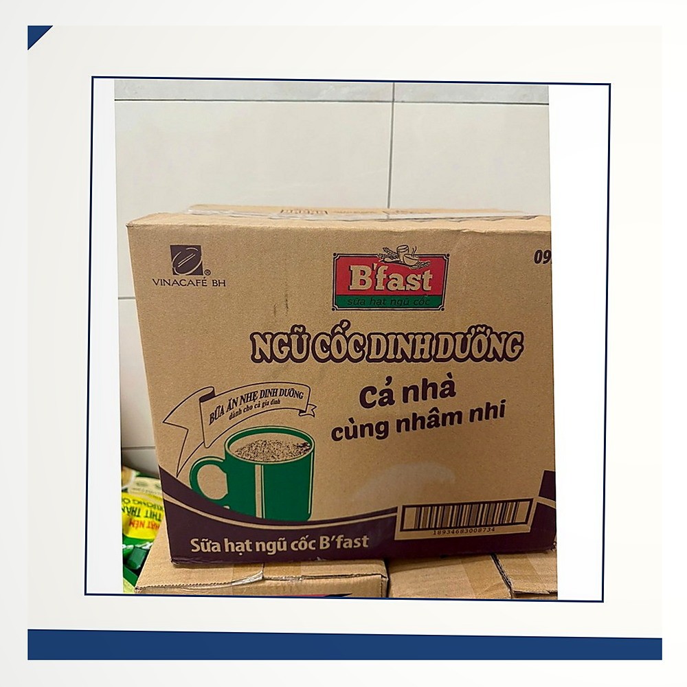Ngũ Cốc B'fast Vinacafe - Thùng 20 Gói x 25g Bột Ngũ Cốc Dinh Dưỡng Uống Liền