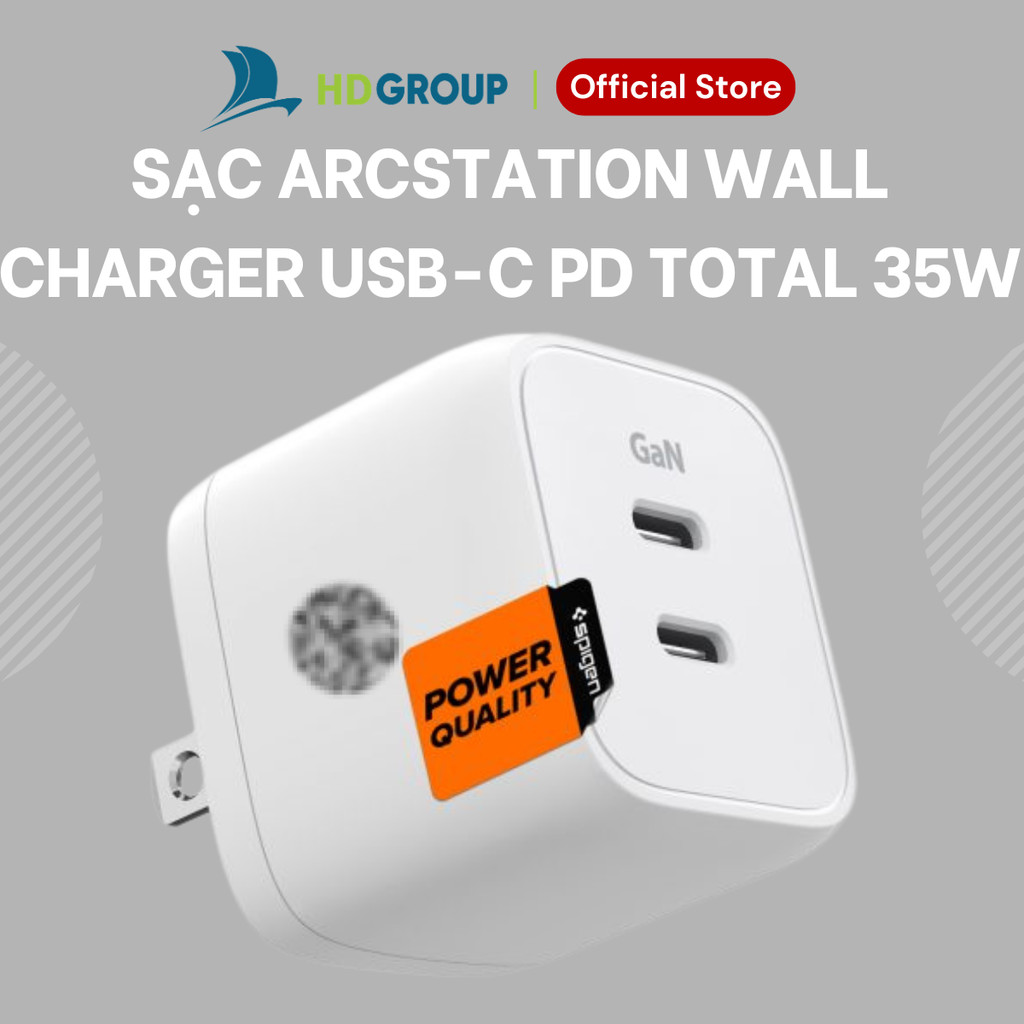 Sạc ArcStation Wall Charger (GaN/ 2-Port/ USB-C PD 30W/PPS 30W/Total 35W) White - Không Bảo Hành