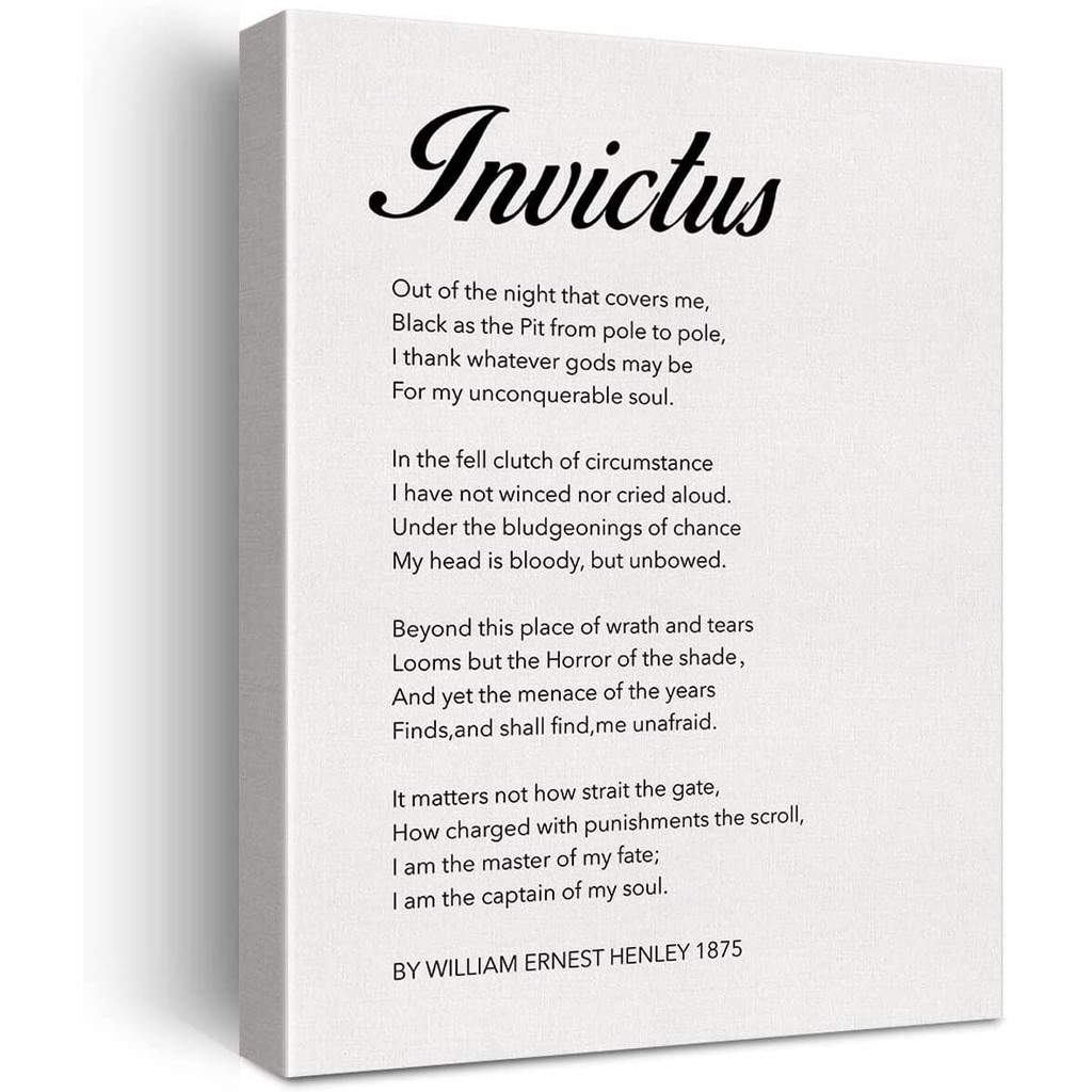 Mới Nhất Invictus Thơ In Canvas Christian Wall Art Trang Trí Nhà Invictus Out of The Night That Cove