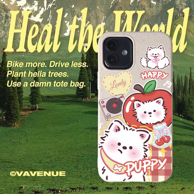 Suntaiho Cute Puppy Pastel Màu Hồng In Hình TPU Chống Sốc Cho iPhone 17 16 15 14 13 12 11 X XS XR Pro Max Plus