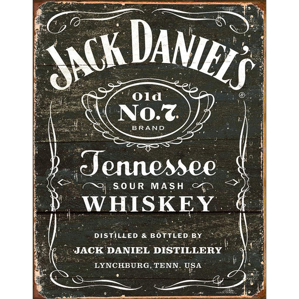 Jack Daniels Tennessee Whisky Logo Thời Tiết Tín Hiệu Kim Loại Chắc Chắn