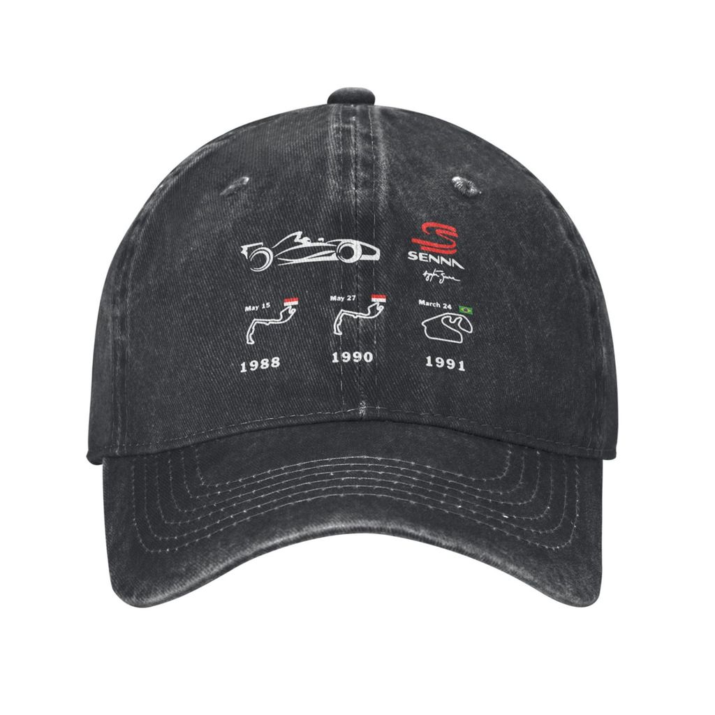 Mũ bóng chày thời trang Racer Black Ayrton Senna chất lượng tốt