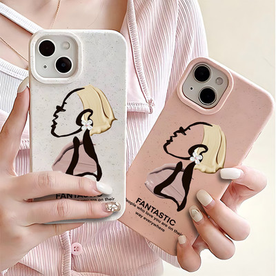 Suntaiho Fashion Girl Portrait Speckled Pastel In hình TPU chống sốc cho iPhone 17-11 X XS XR Pro Max Plus