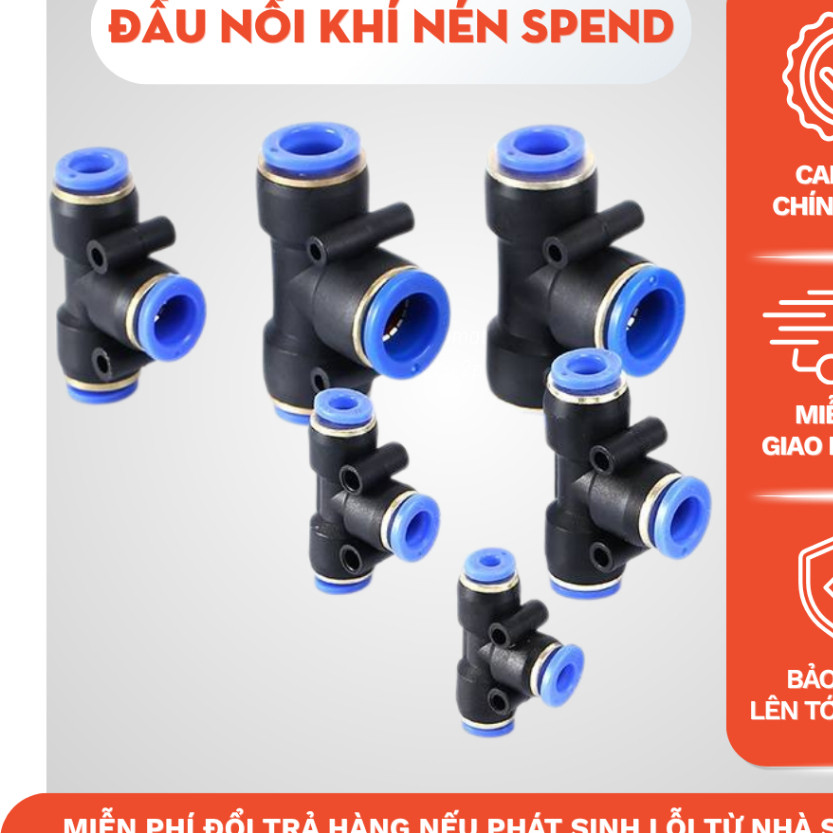 Đầu Nối Khí Nén SNS SPEND12-8, Fitting Ghép Nối Dây Dẫn Khí Nén, Chất Liệu Nhựa