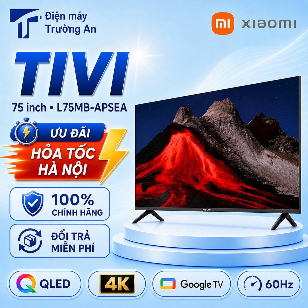 Google Tivi Xiaomi A Pro 75 inch L75MB-APSEA QLED 4K - Tivi màu đẹp