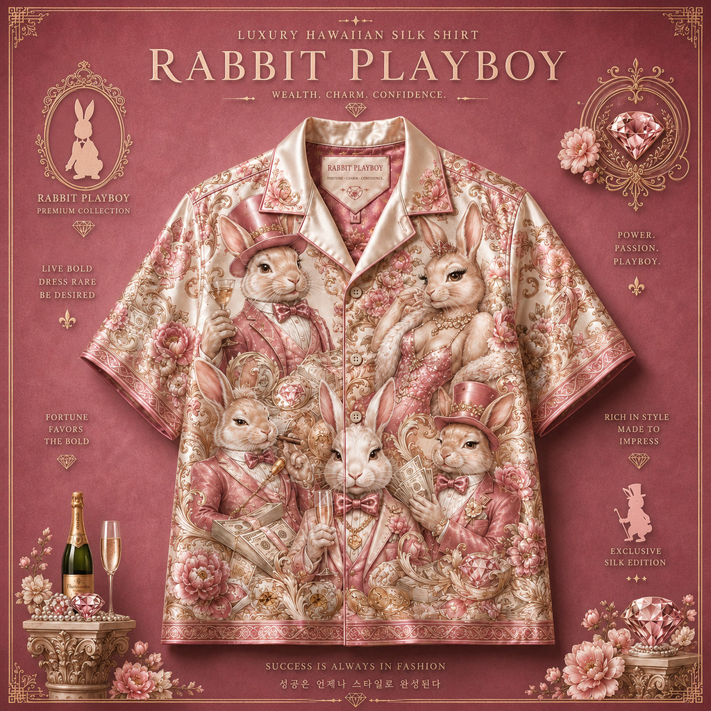Hiwaii Shorts - Pink Cat Pattern Quần Short hawaii cuban