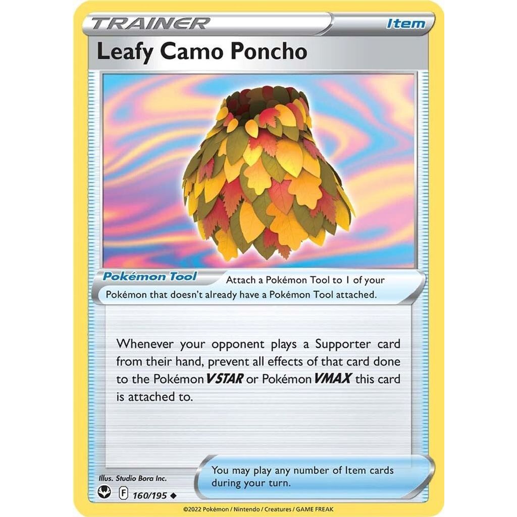 Thẻ Bài Pokemon Leafy Camo Poncho - 160/195 - Uncommon Reverse Holo