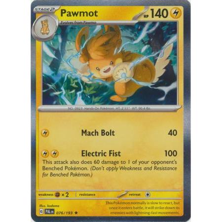 Thẻ Bài Pokemon Pawmot - 076/193 - Holo Rare