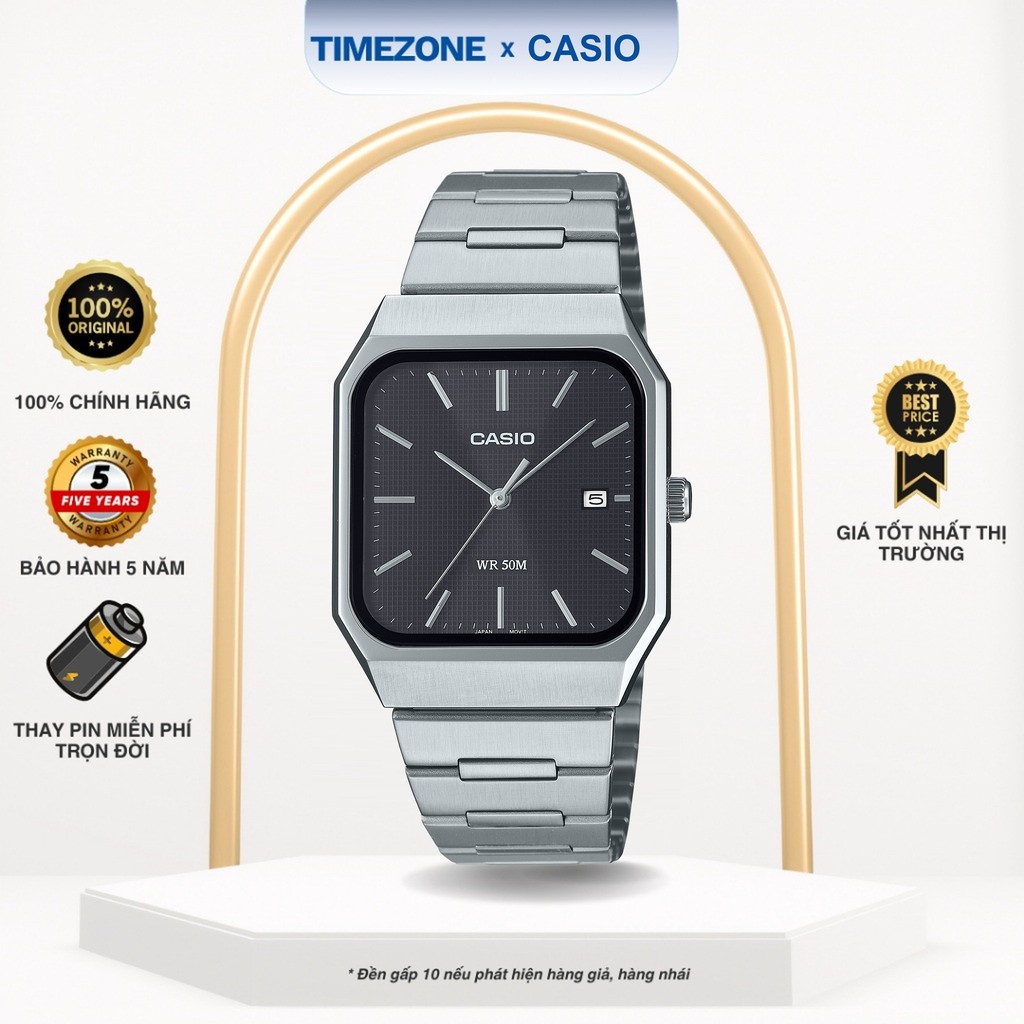 Đồng hồ Casio Chính Hãng MTP-B185D-1AV Dây Kim Loại - TIMEZONEVN