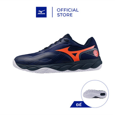 Giày Tennis Unisex WAVE ENFORCE COURT AC Xanh hải đăng/Trắng/Cam cháy - 61GA263214