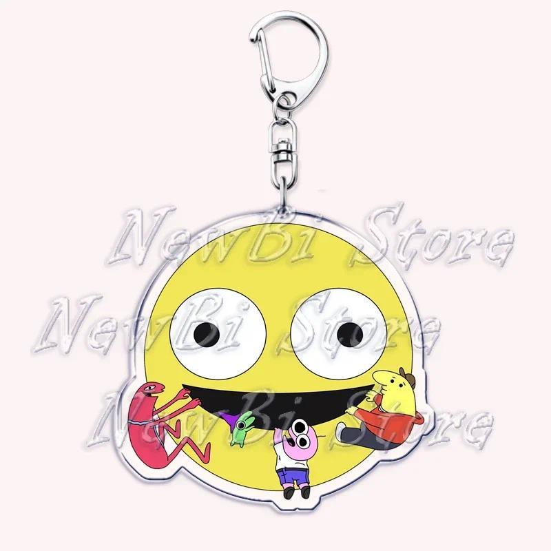 Pim Charlie Alan Popular Smiley Face Anime Keychain, Bag Hanger, Key Ring For Friends, Móc Khóa Dày 