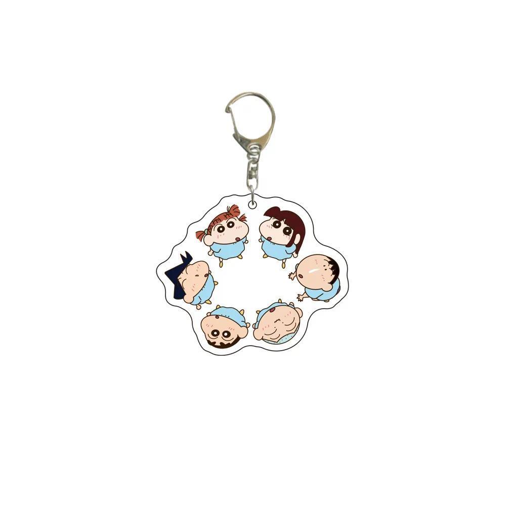 Crayon Shin Anmie Mica Keychain Lovely Bag Charm Hanging Face Key Keychain Móc Khóa Dày 4mm, In 2 Mặ