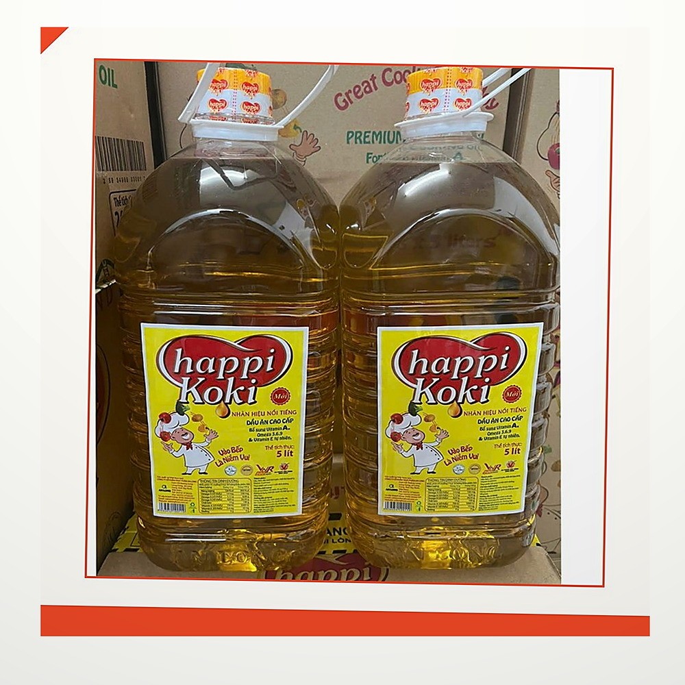 Combo 2 Bình Dầu Ăn Happi 5L - Tổng 10 Lít Dầu Thực Vật Bổ Sung Vitamin