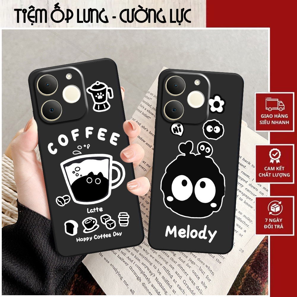Ốp lưng Realme Note 70 in hình họa tiết coffee, melody đáng yêu