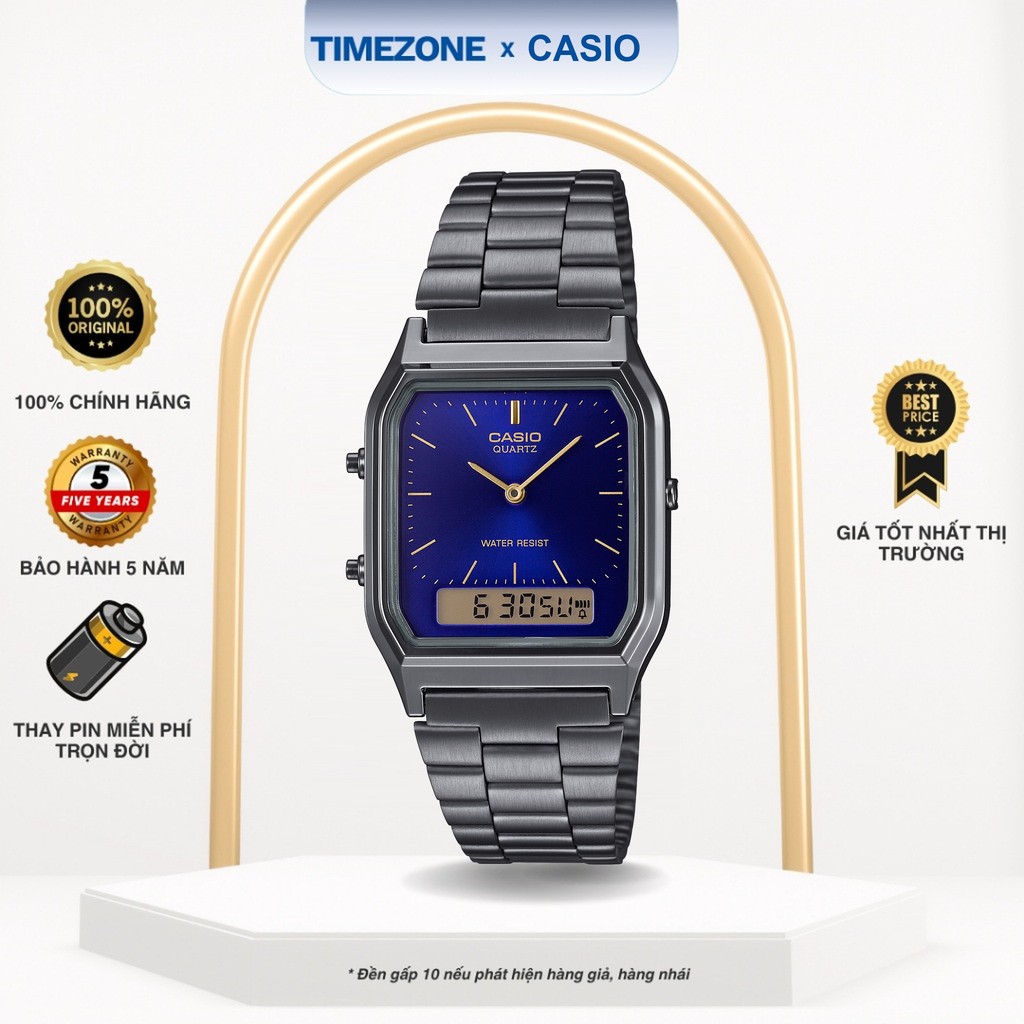 Đồng hồ Casio Chính Hãng AQ-230GG-2A Dây Kim Loại - TIMEZONEVN