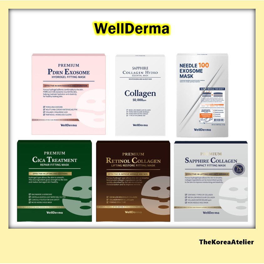 Bộ Mặt Nạ Cao Cấp WellDerma | Mặt Nạ Chữa Lành Cica | Mặt Nạ Nâng Cơ Collagen Retinol | Mặt Nạ Tác Đ