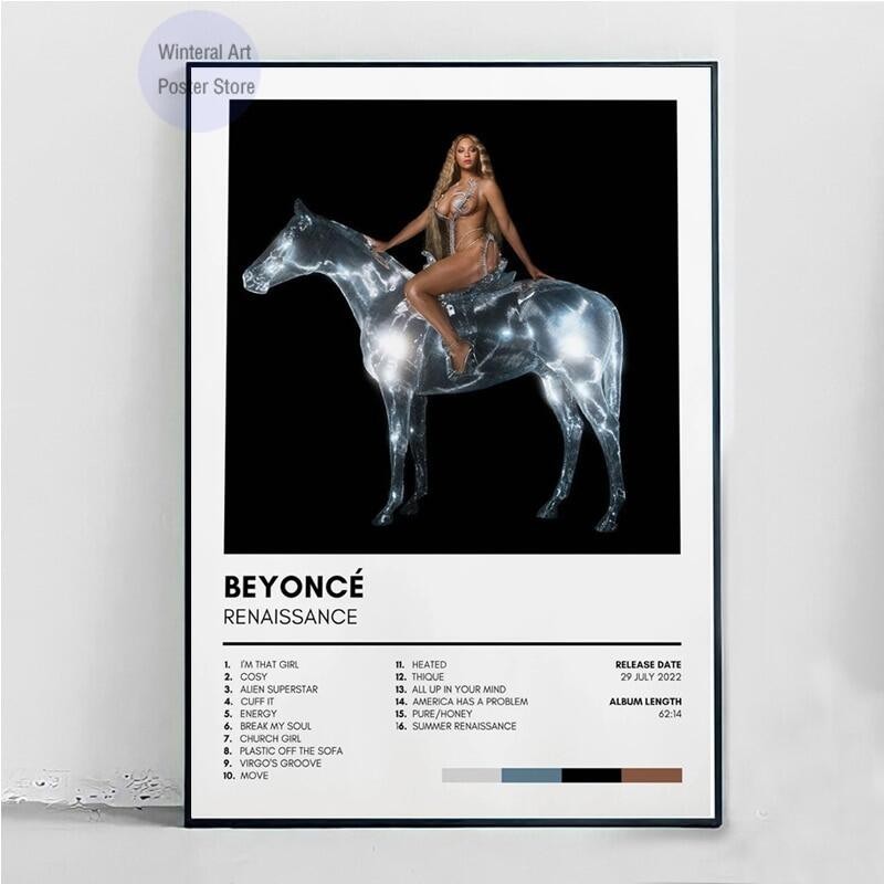 Mt1400 Beyonce Renaissance Album Nhạc Poster Danh Sách Theo Dõi Nghệ Thuật Treo Tường Tranh Canvas P