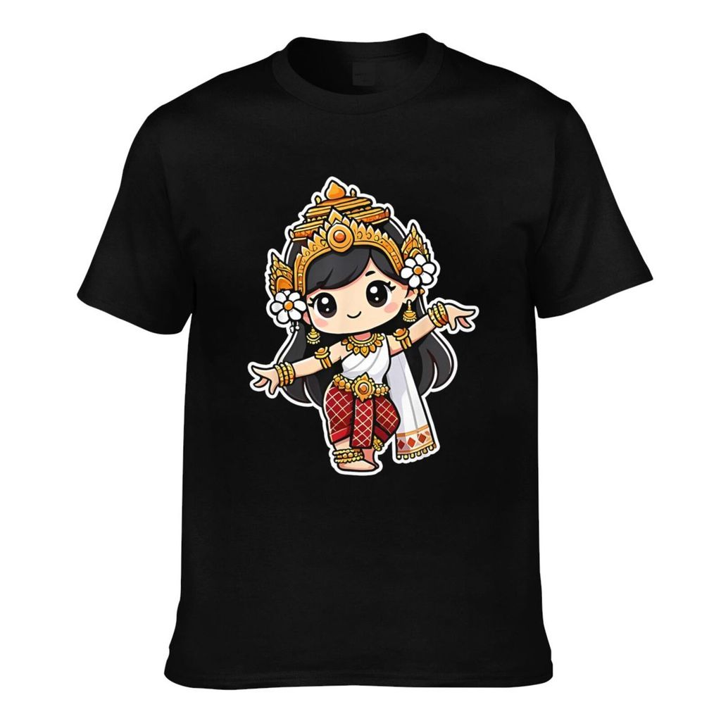 Mùa hè mát mẻ Tee Campuchia Khmer Apsara Khiêu vũ truyền thống dễ thương Áo thun nam chất lượng tốt