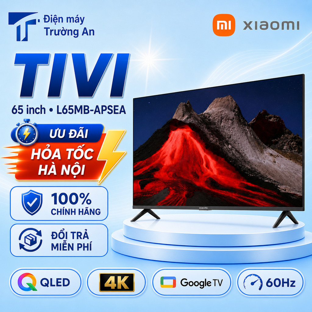 Google Tivi Xiaomi A Pro 65 inch L65MB-APSEA QLED 4K - Tivi màu đẹp
