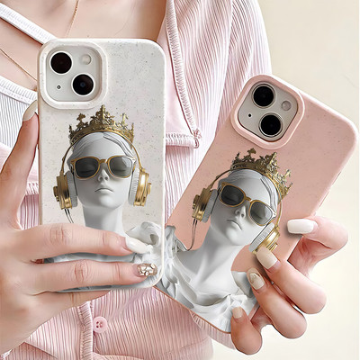 Tai nghe vương miện Suntaiho Tượng Pastel Speckle In hình TPU chống sốc cho iPhone 17-11 X XS XR Pro Max Plus