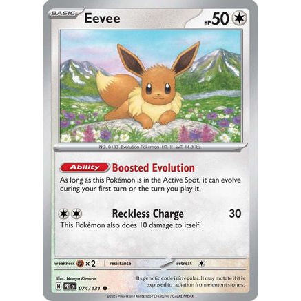 Thẻ Bài Pokemon Eevee - 074/131 - Reverse Holofoil SV Prismatic Evolutions - Common