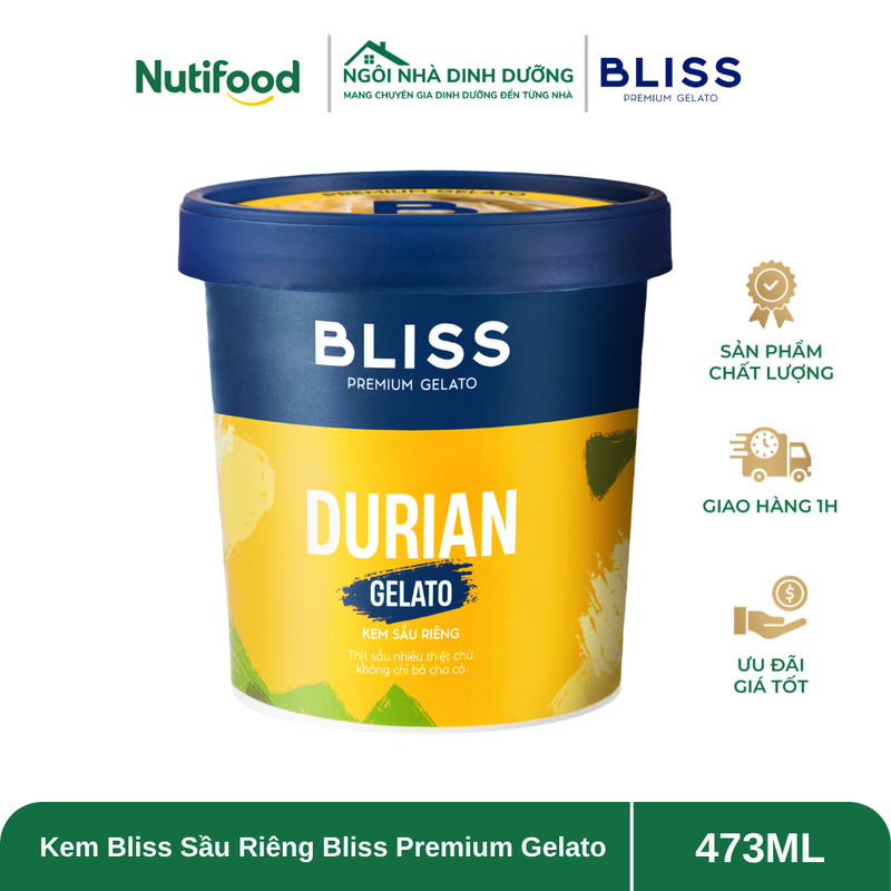 Kem Bliss Sầu Riêng 473ml Bliss Premium Gelato