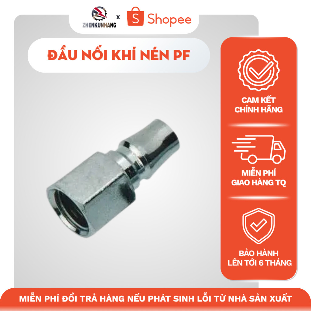 Đầu Nối Khí Nén SNS PF-40, Fitting Ghép Nối Dây Dẫn Khí Nén, Chất Liệu Thép Carbon