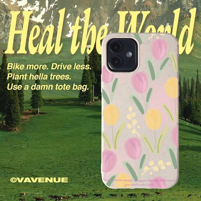 Ốp điện thoại TPU chống sốc in hình hoa Tulip Suntaiho Pastel cho iPhone 17-11 X XS XR Pro Max Plus
