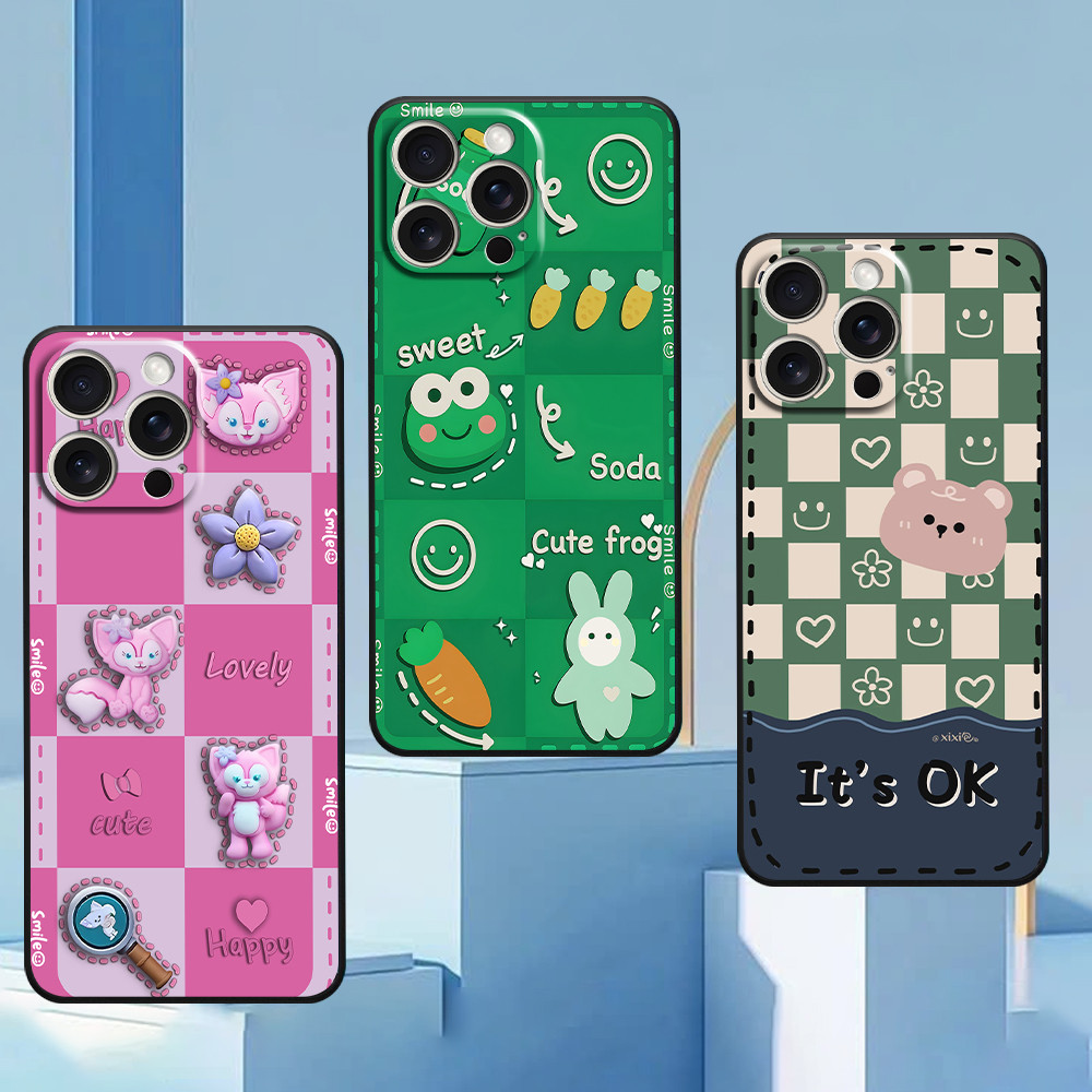 Ốp lưng iphone 16 16 Pro 16 Pro Max 16 Plus in hình gấu vs ếch xanh cute