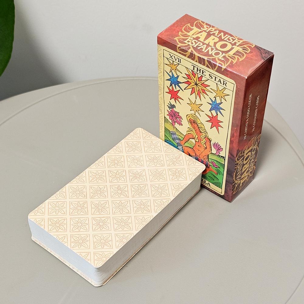 Bộ bài Tarot Tây Ban Nha Español 78 lá Song ngữ Tiếng Anh Tây Ban Nha Phong cách Marseille 10.3 * 6c