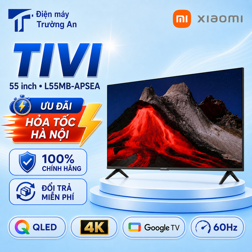 Google Tivi Xiaomi A Pro 55 inch L55MB-APSEA QLED 4K - Tivi màu đẹp