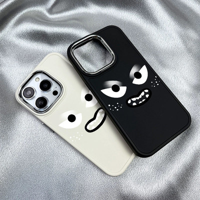 Suntaiho Angry Monster Face Dark In tối giản Ốp lưng TPU chống sốc cho iPhone 17-11 X XS XR Pro Max Plus