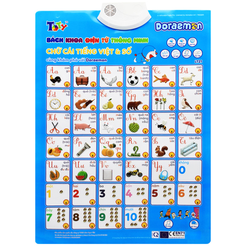 Bảng Điện Tử Chữ Cái Tiếng Việt & Số Với Doraemon LT21
