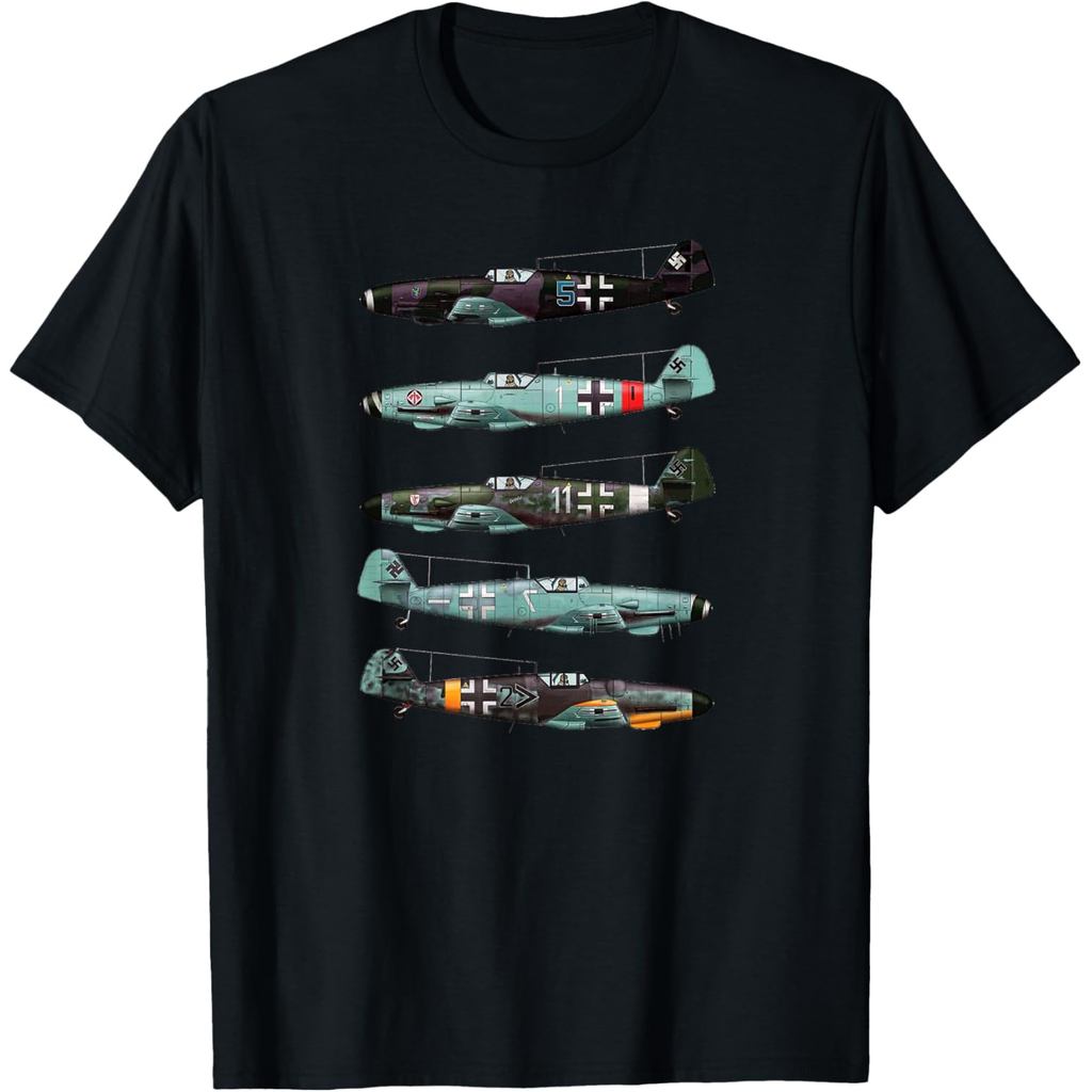 Áo thun cotton nam Messeschmitt BF109 Đức WW2 Áo thun chiến đấu tay ngắn cotton chất lượng cao