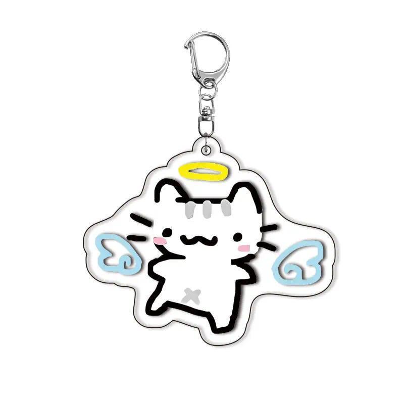 Cat Kitten Mica Keychain Lovely Baby Bag Charms Hanging Face Woman Mica Keychain Móc Khóa Dày 4mm, I