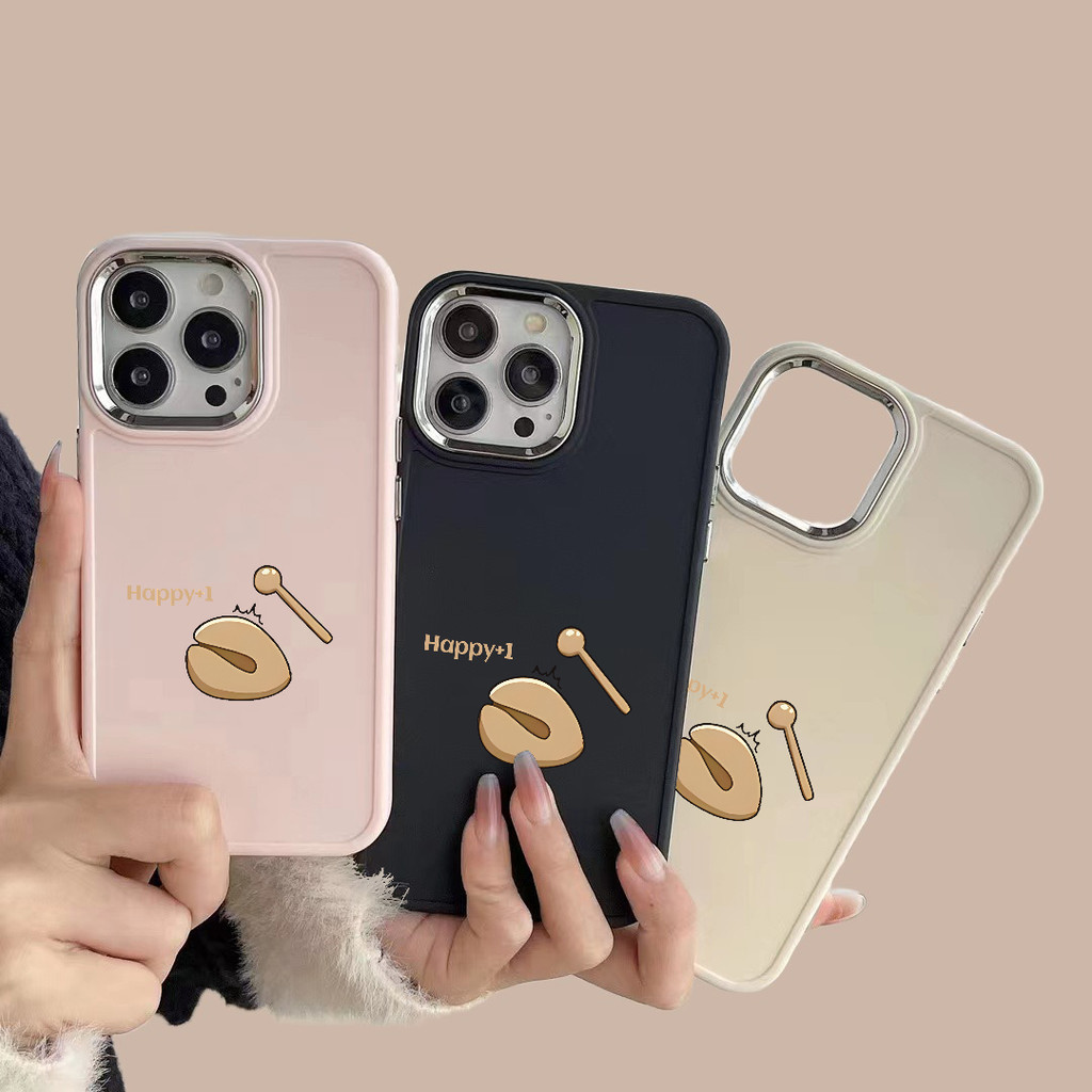 Ibumpers Fortune Cookie Glossy Black In Hình Ốp Lưng TPU Chống Sốc Trong Suốt Cho iPhone 17-11 X XS 