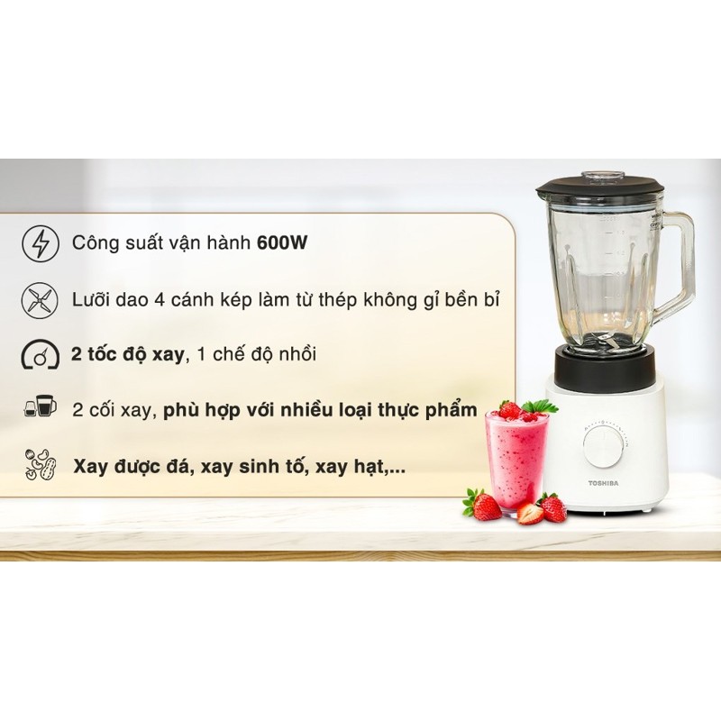 (CHÍNH HÃNG) - Máy xay sinh tố đa năng Toshiba BL-70GR1UV 2025(LIKE NEW)