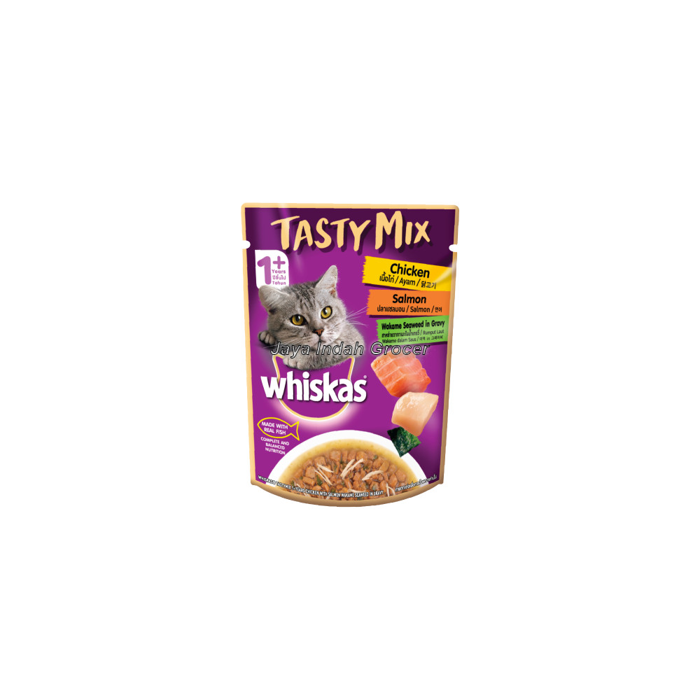 Sốt mèo whiscat tasty mix chicken & salmon 70g
