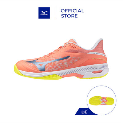 Giày Tennis Nữ WAVE EXCEED COURT AC Hồng Cam San Hô - 61GA261955
