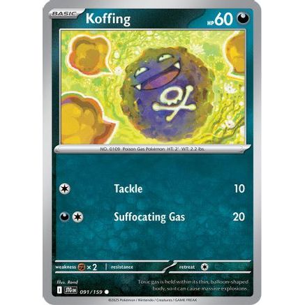 Thẻ Bài Pokemon Koffing - 091/159 - Common