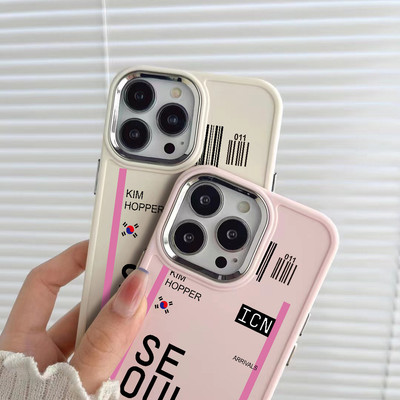 Suntaiho Seoul Vé Pastel Màu Hồng In Hình TPU Chống Sốc Cho iPhone 17 16 15 14 13 12 11 X XS XR Pro Max Plus
