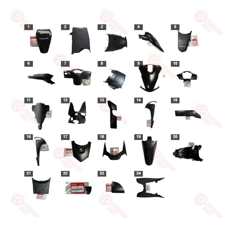 Dàn Nhựa - Dàn Áo Vision 2021 Màu Nh - A76 Đen Phiên Bản Đặt Biệt B9