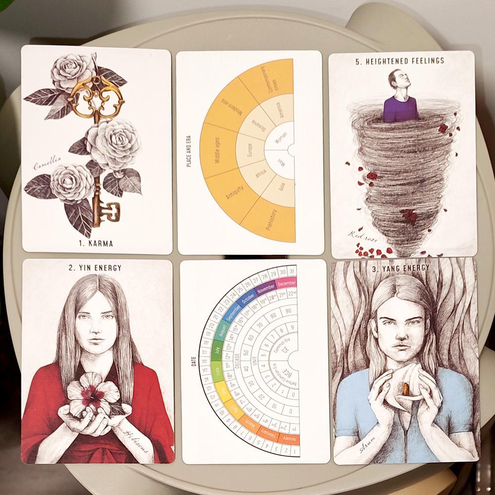 Akasha Oracle Deck 50 Thẻ Để Mở Khóa Cuộc Sống Quá Khứ Trí Tuệ Akashic Records 10.5x7.5cm In Trên 35