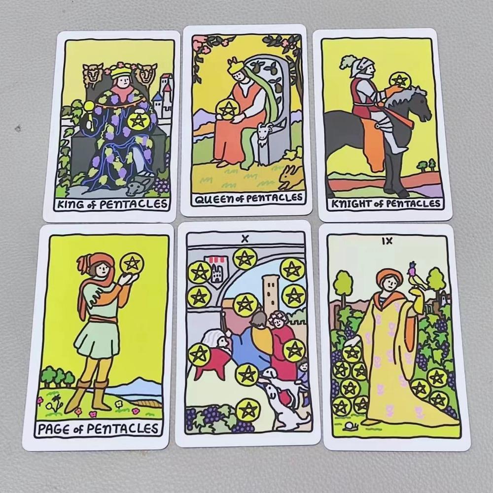 Bộ bài Tarot may mắn 10,3 * 6cm: Bộ bài 78 lá dễ thương dành cho người mới bắt đầu Bộ bài Tarot Kawa