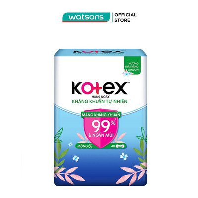 Băng Vệ Sinh Hàng Ngày Kotex Kháng Khuẩn Tự Nhiên 40 Miếng