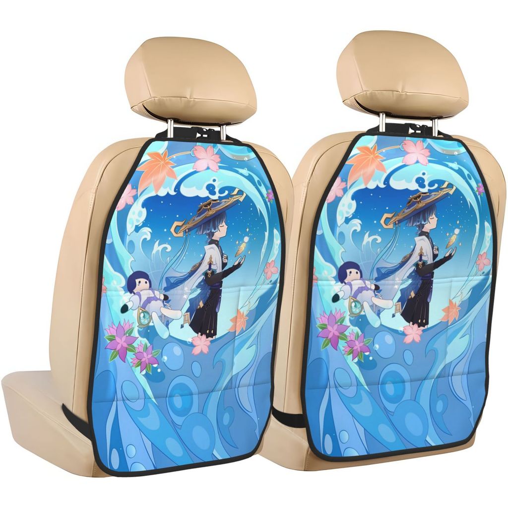 Túi đựng ghế sau ô tô Genshin Impact 2 chiếc Tấm lót chống dính ghế sau