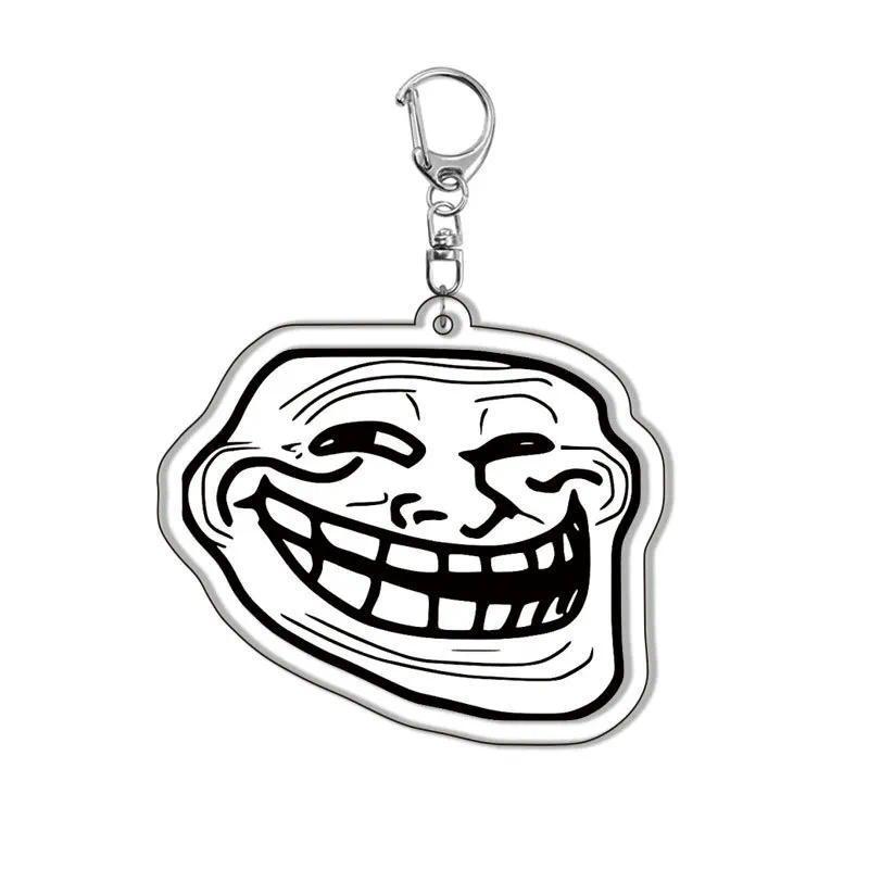 Ny Meme Face Mica Keychain Rage Comic Expressive Emotion For Backpack Bag Decoration - Cools Móc Khó