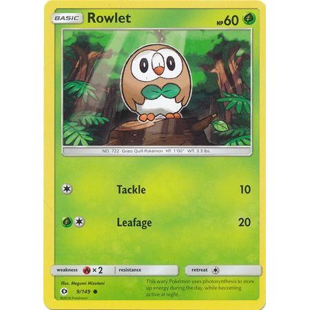 Thẻ Bài Pokemon Rowlet - 9/149 - Common